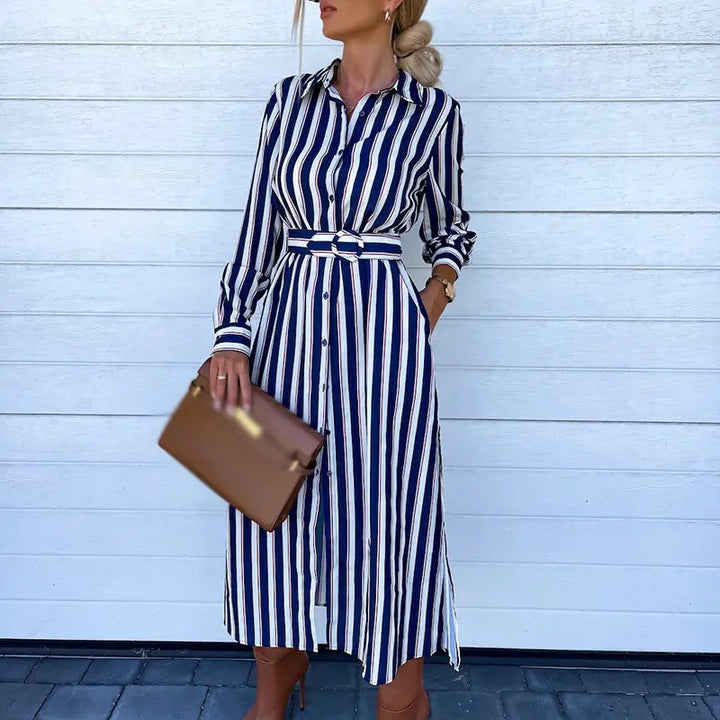 Stilla | Stribet Lang Skjorte Eleganza