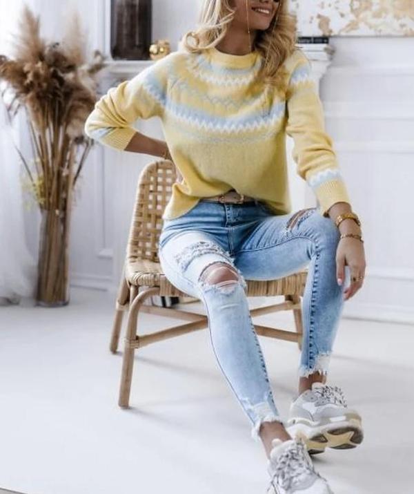 Stilla | Pullover med lange ærmer friskgul