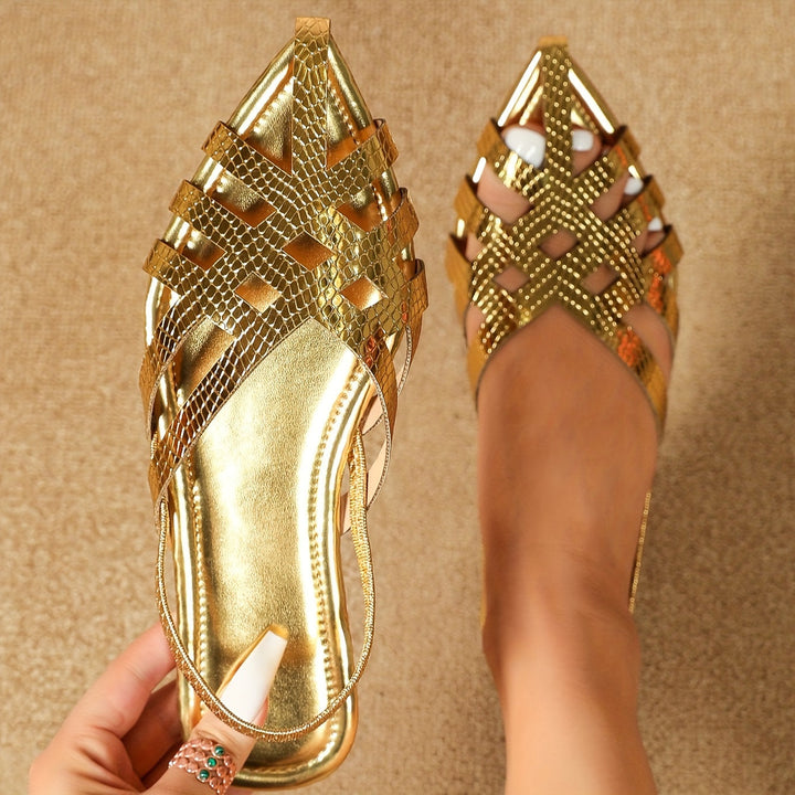 Stilla | Dame Sandaler Golden Lace Hollow Head