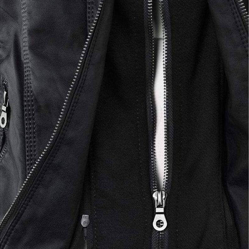 Stilla | Dame Slim Fit PU-Læder Zip-Up Hoodie