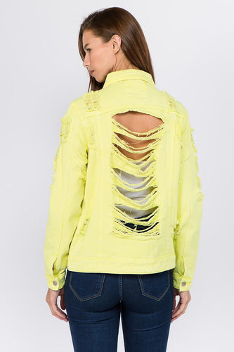 Stilla | American Bazi Jeansjakke Med Vintage Effekt, Bag Knappes
