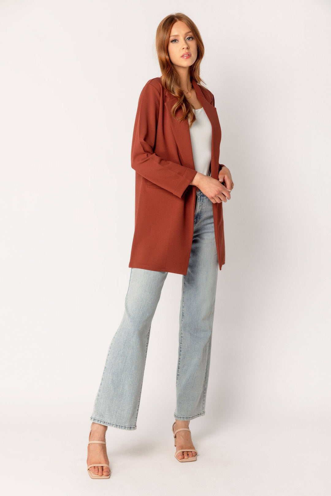 Stilla | Elegant Longline Blå Jakke