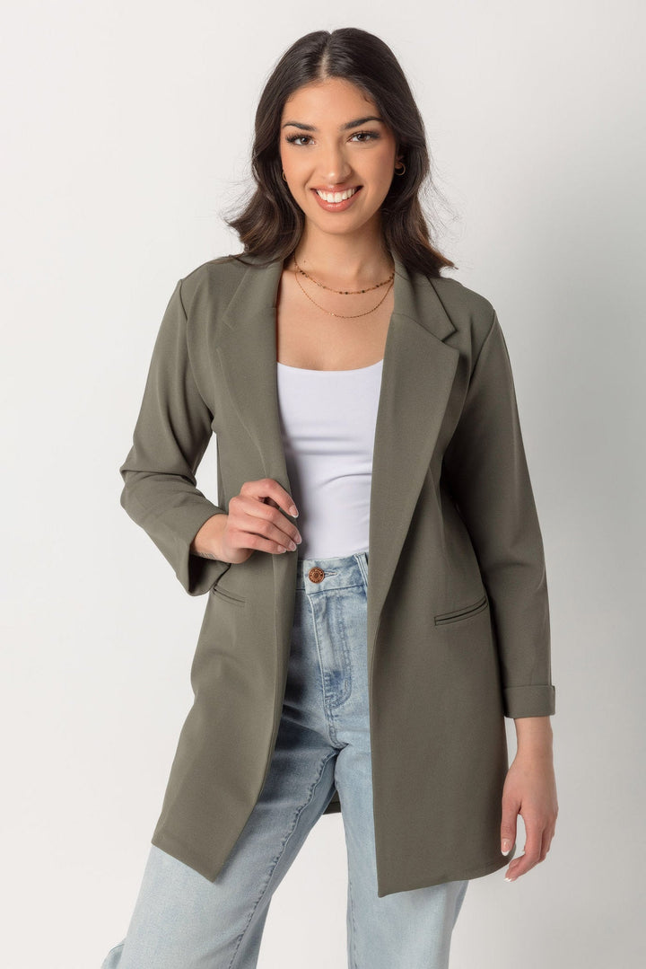 Stilla | Elegant Longline Blå Jakke