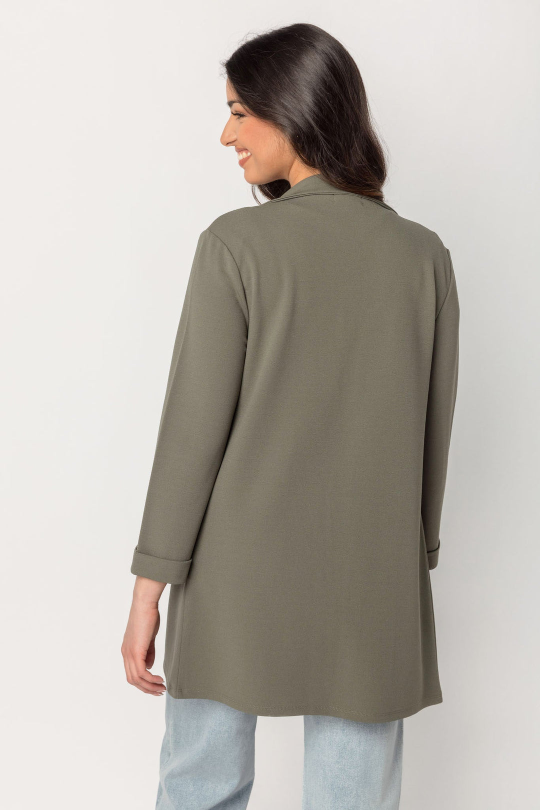 Stilla | Elegant Longline Blå Jakke