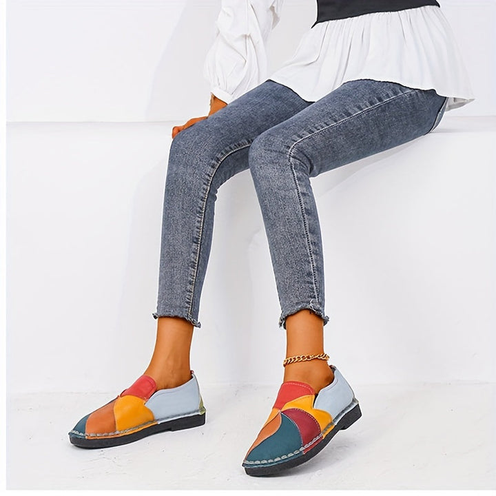 Stilla | Damer Colorblock Loafer Bløde Slip on Sko, Skridsikre Og Komfortable