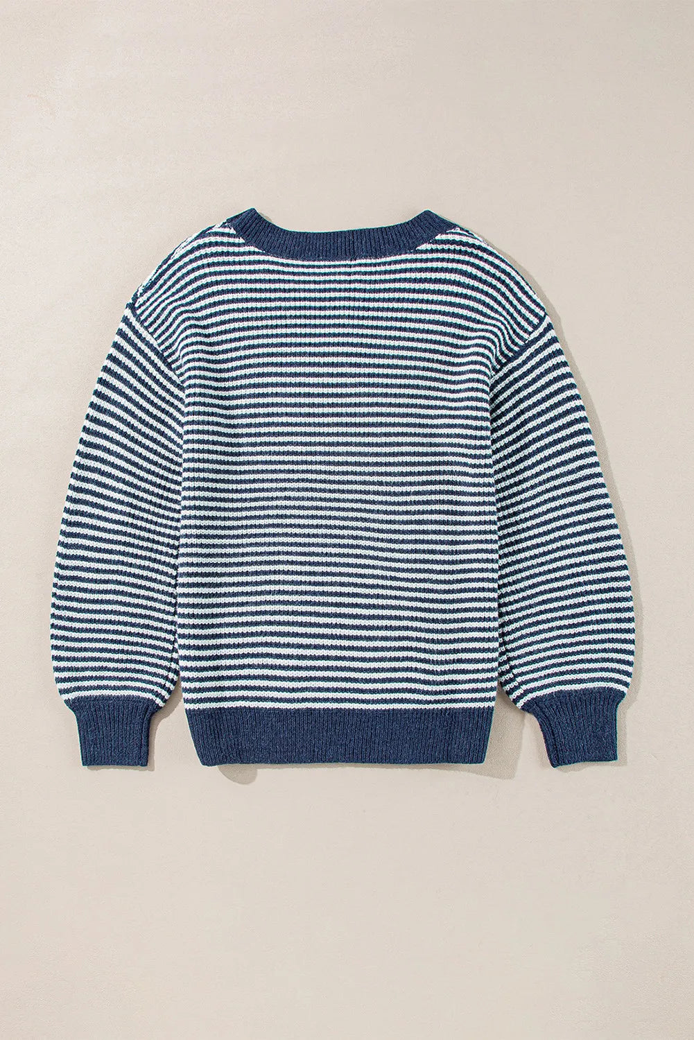 Stilla | Stribet Pullover Med Rund Halsudskæring og Faldende Skuldre
