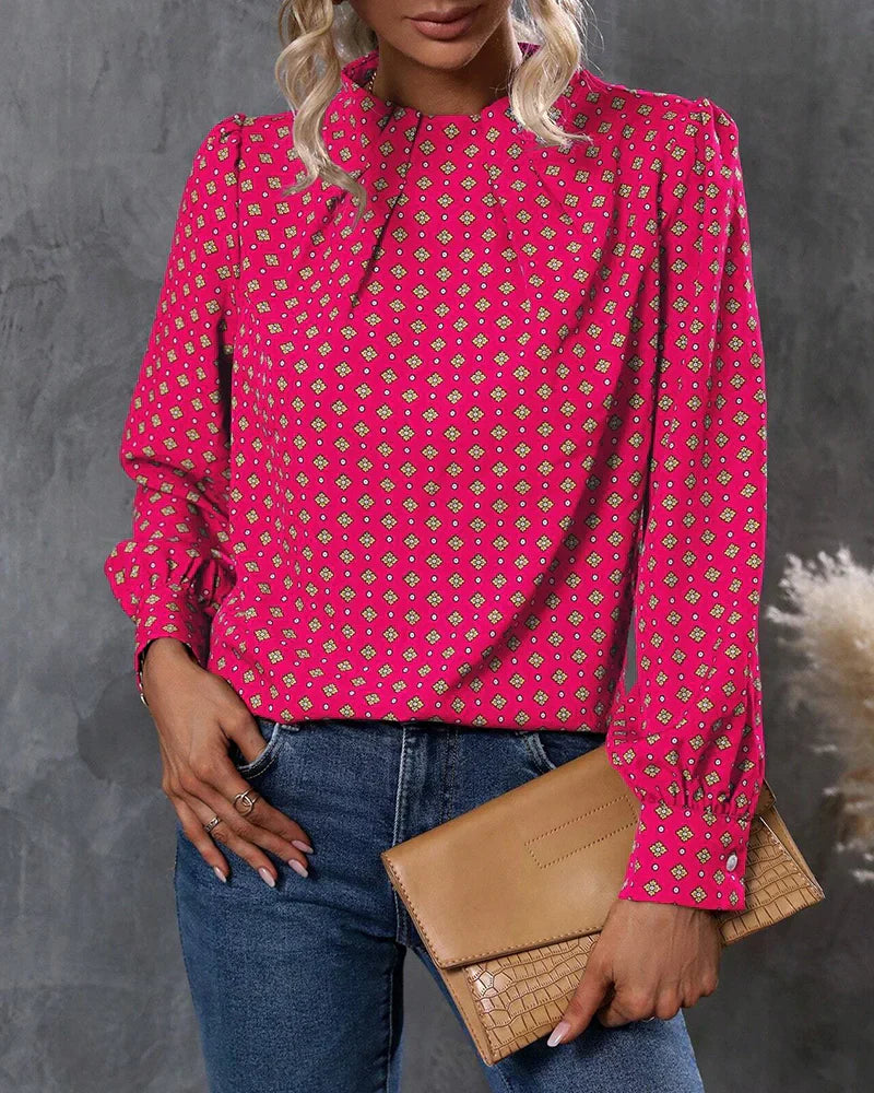 Stilla | Vintage-bluse med mønstre