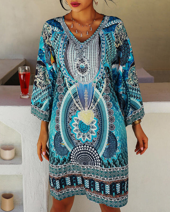 Stilla | Livlig Boheme Print Kjole