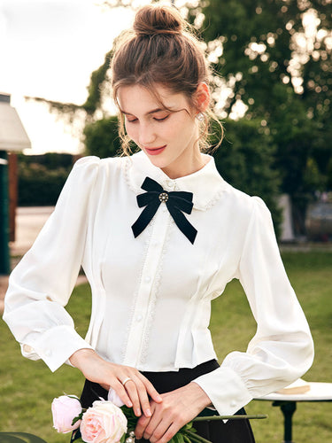 Stilla | Bluse Vintage Stil Puffærmet Bluse