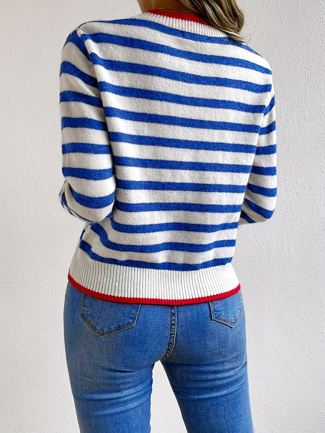 Stilla | Rundhals sweater med stribemønster
