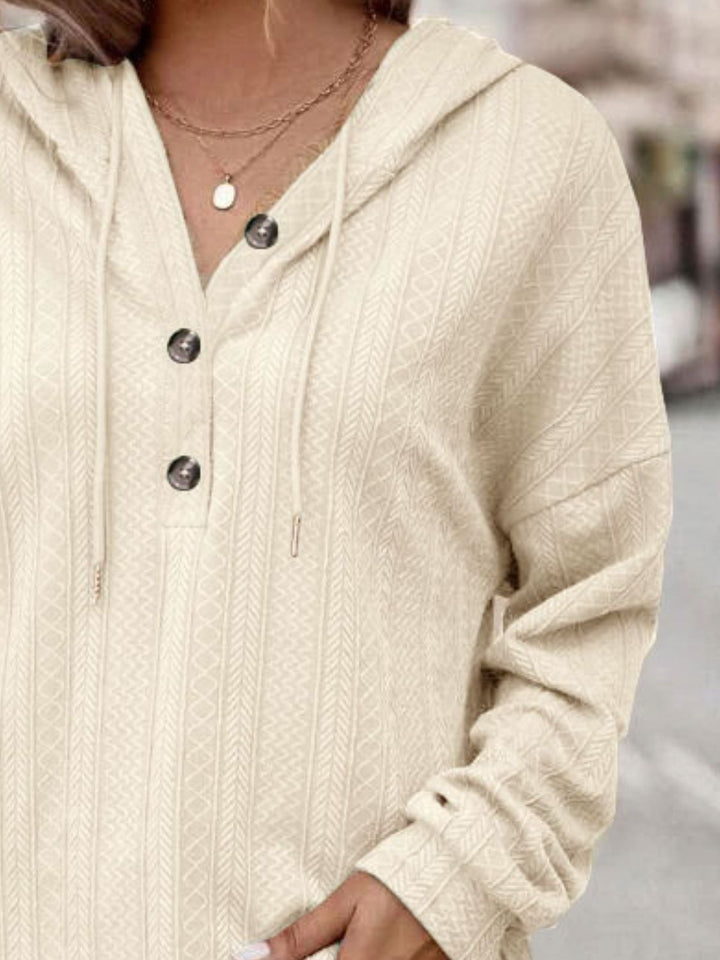 Stilla | Sweatshirt med lange ærmer, hætte, snøre og raglanærmer