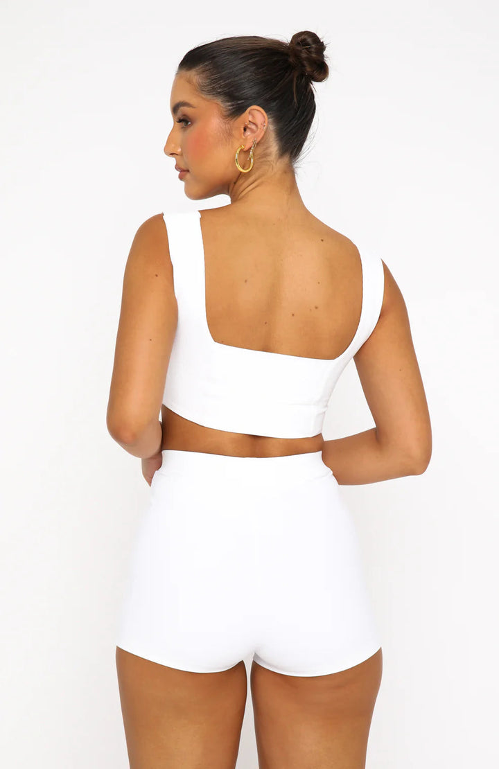 Stilla | Tyk Strop Lige Halsudskæring Crop Top