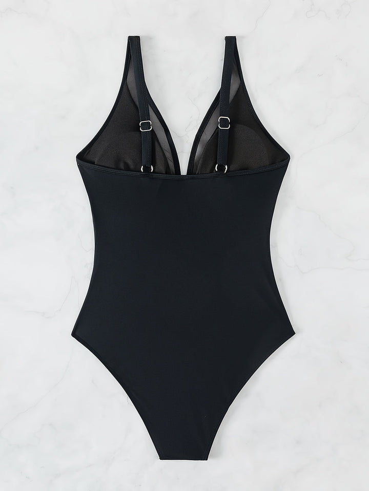 Stilla | Seksowna Monokini Ensfarvet Badedragt Med V-Hals Og Aftagelige Puder