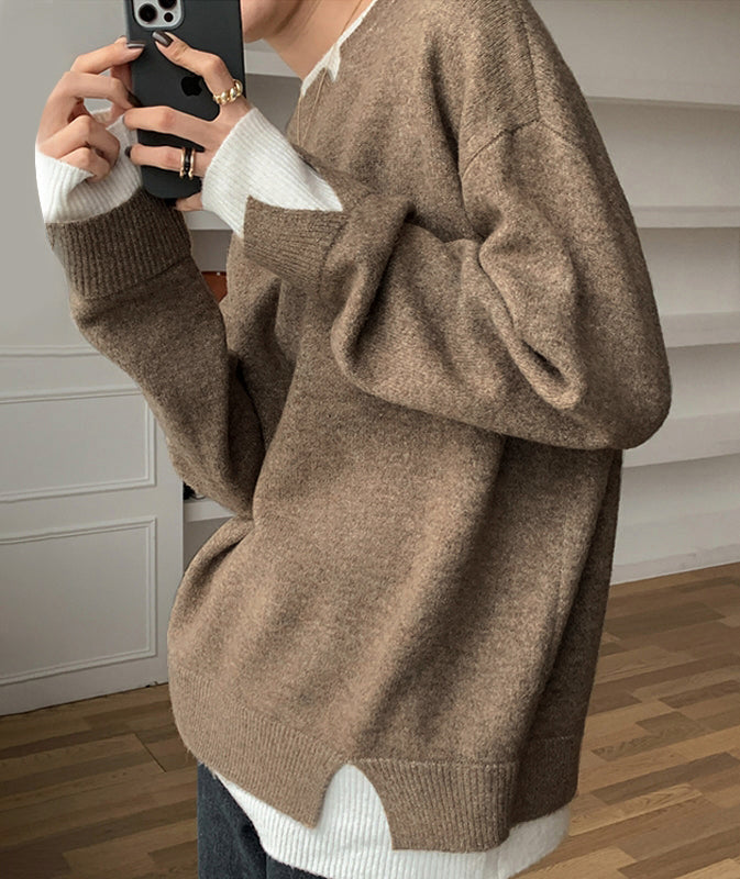 Stilla | Elegant Pullover med Lange Ærmer i Farveblok-look