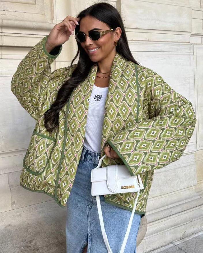 Stilla | Åben Quiltet Jakke I Boho Stil