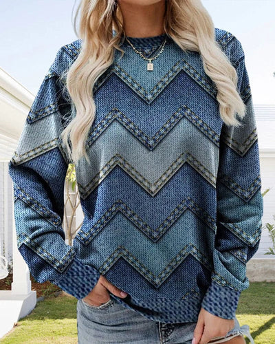 Stilla | Damepullover Af Jeans Med Lange Ærmer