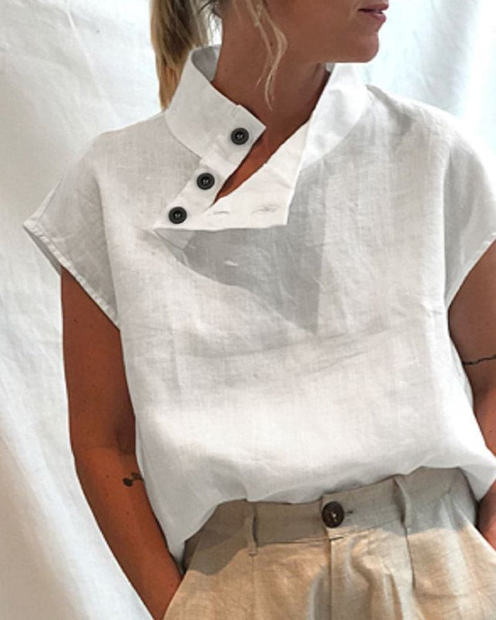 Stilla | Bluse Kortærmet Linned Bluse