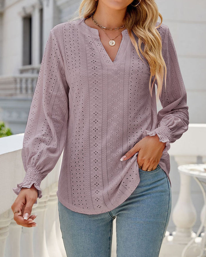 Stilla | Bluse Dame Langærmet V-hals Bluse