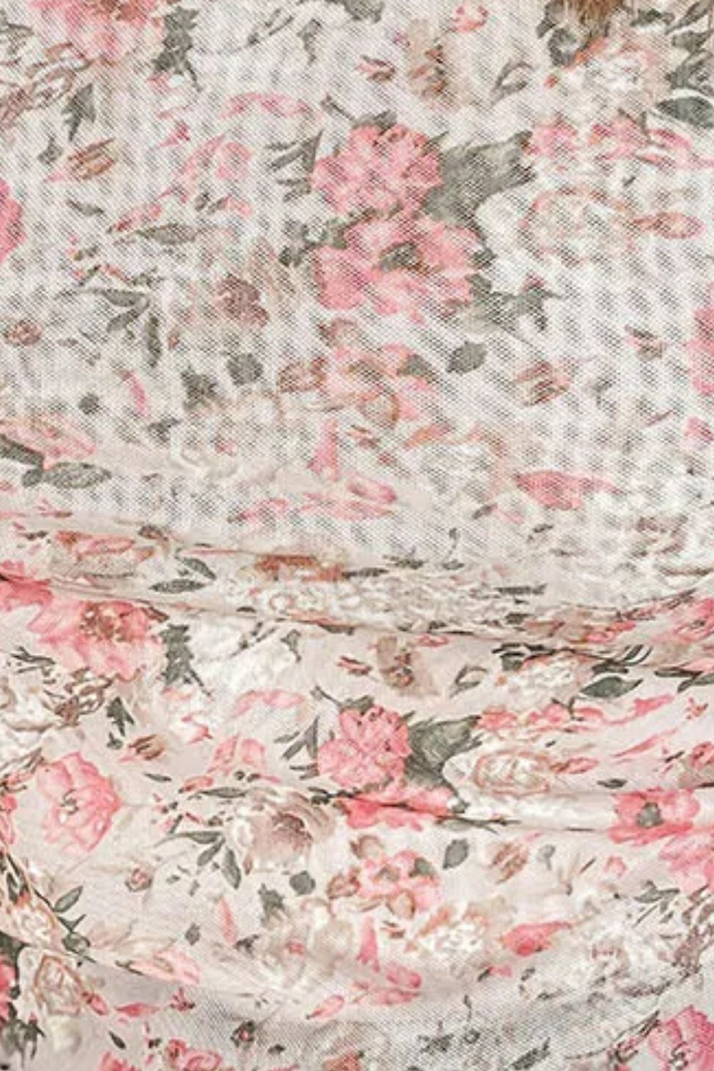 Stilla | Blomsterbluse med Lange Ærmer og Ståkrave
