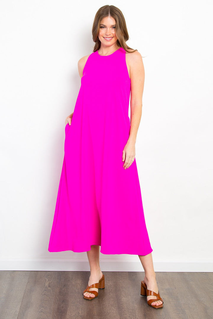 Stilla | Stage Midi Tank Kjole med Lommer