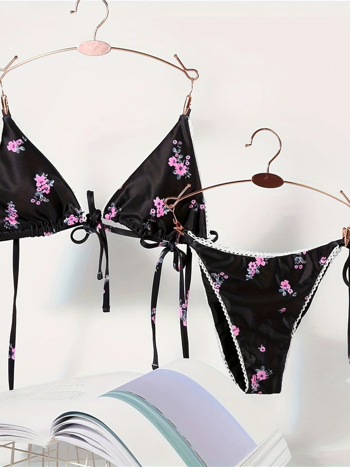 Stilla | Kvinders Bikini Med Print to Delt Sexet Badetøj Med Stropper
