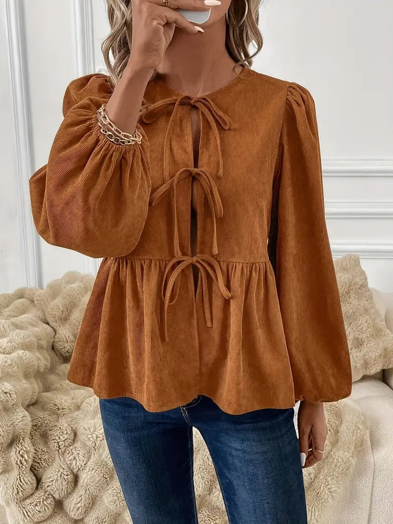 Stilla | Elegant Bluse Af Blødt Cord