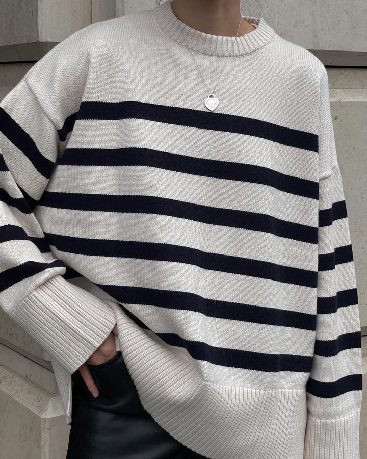 Stilla | Bluse i stribet hvidt maskinvare
