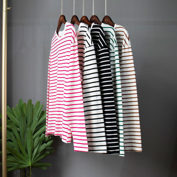 Stilla | Langærmet Stribet Bluse