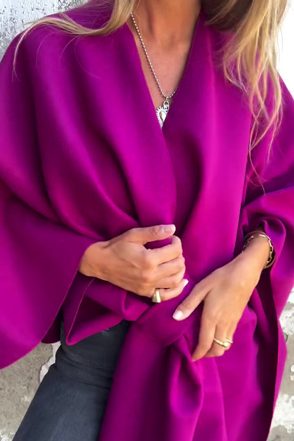 Stilla | Cozy, Loose V-Hals Stole Cape Jakke