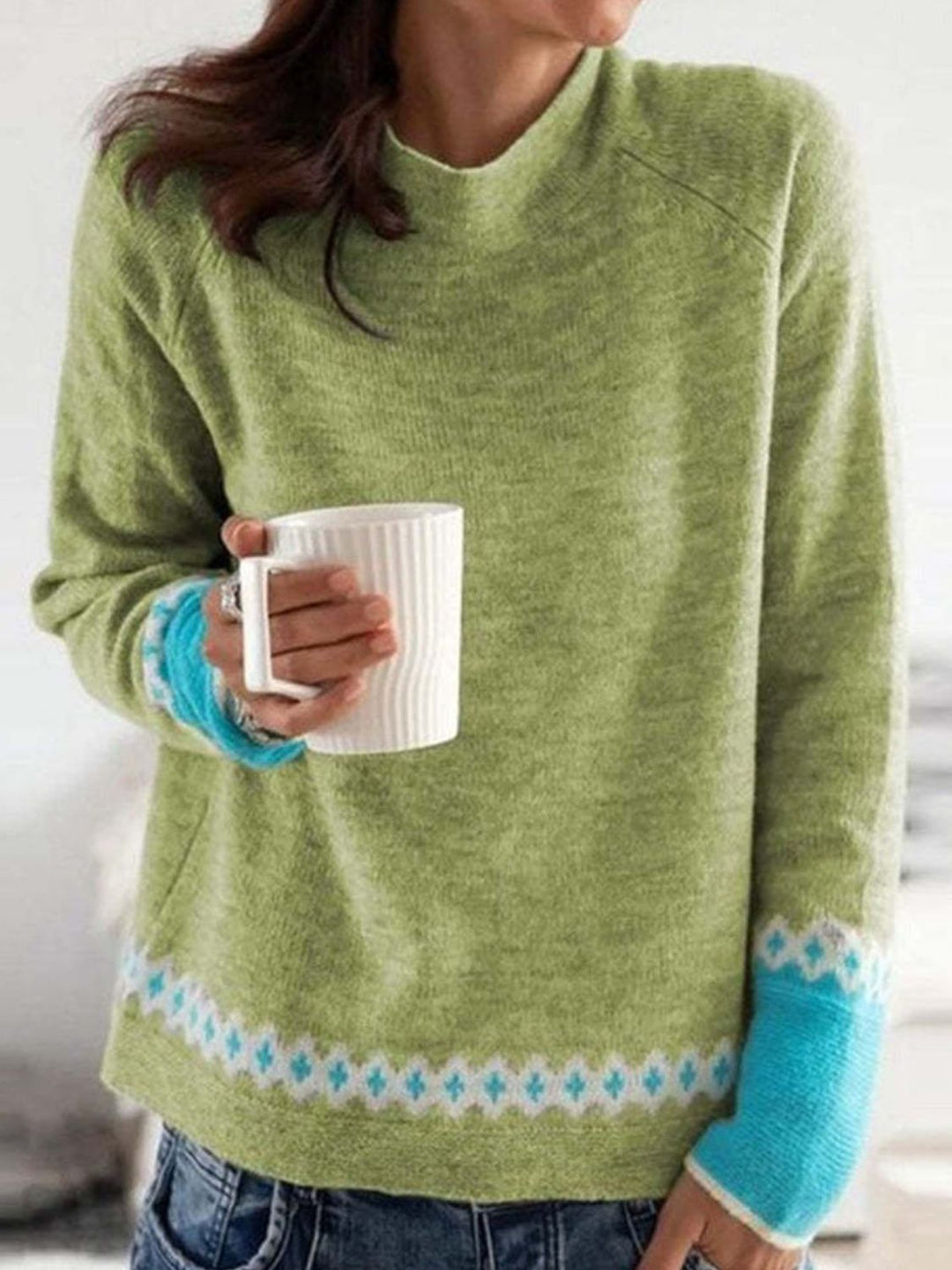 Stilla | Pullover med lange ærmer og rund halsudskæring