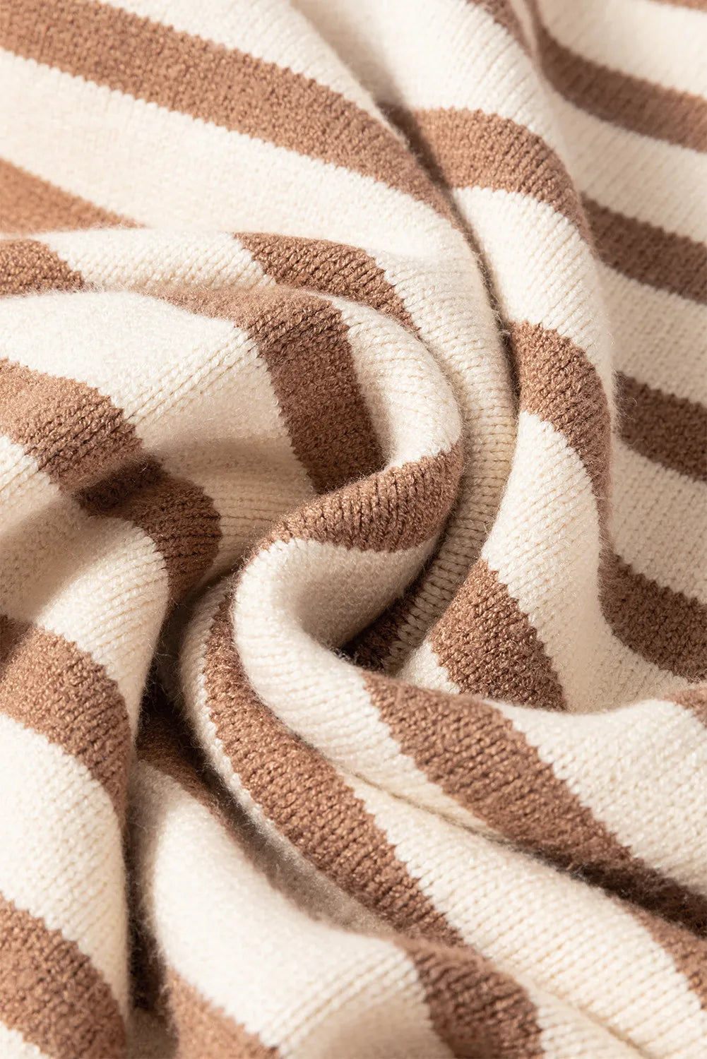 Stilla | Stribet Rullekrave Sweater Med Lange Ærmer