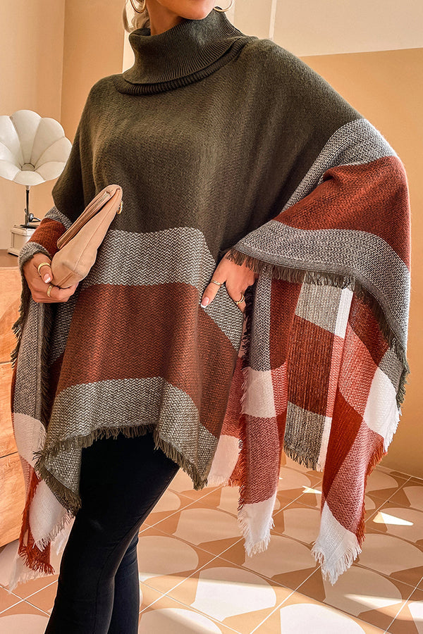 Stilla | Bubbles and Bonfires Farveblok Strik Poncho