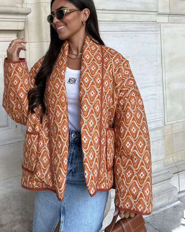 Stilla | Åben Quiltet Jakke I Boho Stil