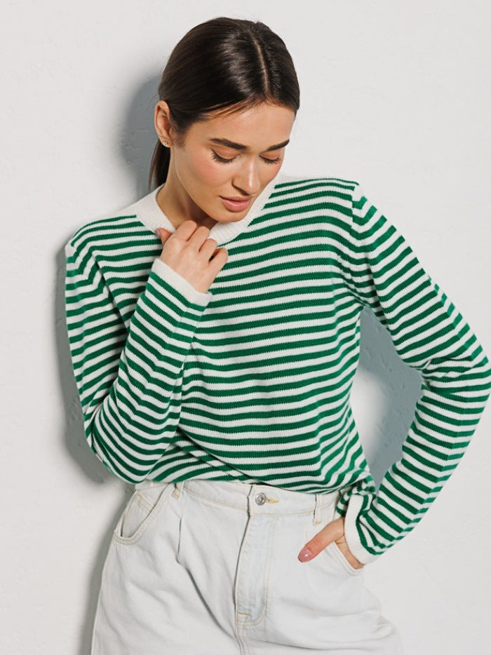 Stilla | Stribet Sweater Med Lange Ærmer Amelia