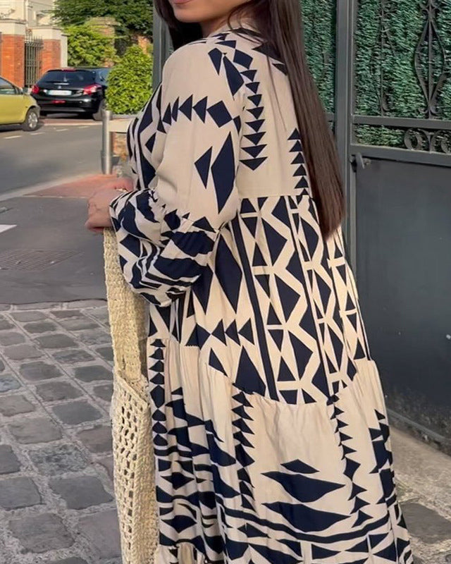 Stilla | Længde Bohemian Kjole Med Knapper