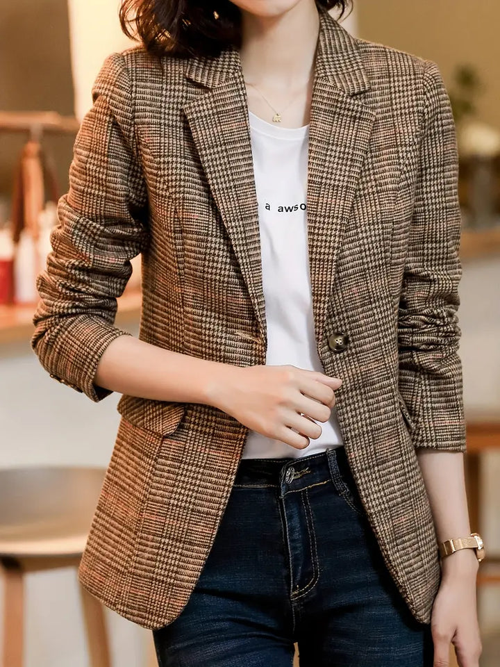 Stilla | Blazer i tern med revers og en knap