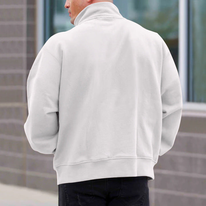 Stilla | Pullover med Halv-Zip Stående Krave