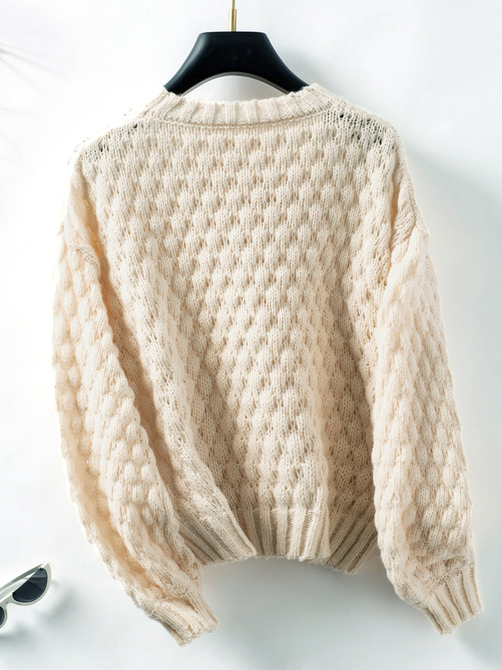 Stilla | Drejet Strikpullover Med Rund Hals