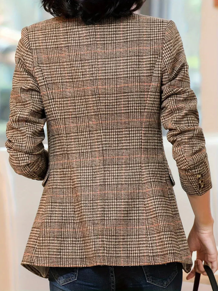 Stilla | Blazer i tern med revers og en knap