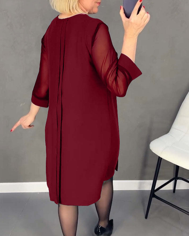 Stilla | Adora Kjole Enkel Med Fald Og Patchwork Net