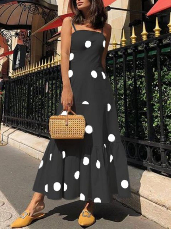 Stilla | Kvindernes Kjoler Sling Polka Dot Print Uden Ærmer Kjole