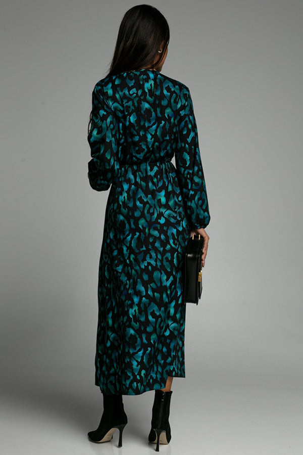 Stilla | Same Old Song Leopard Print Slide Midi Kjole