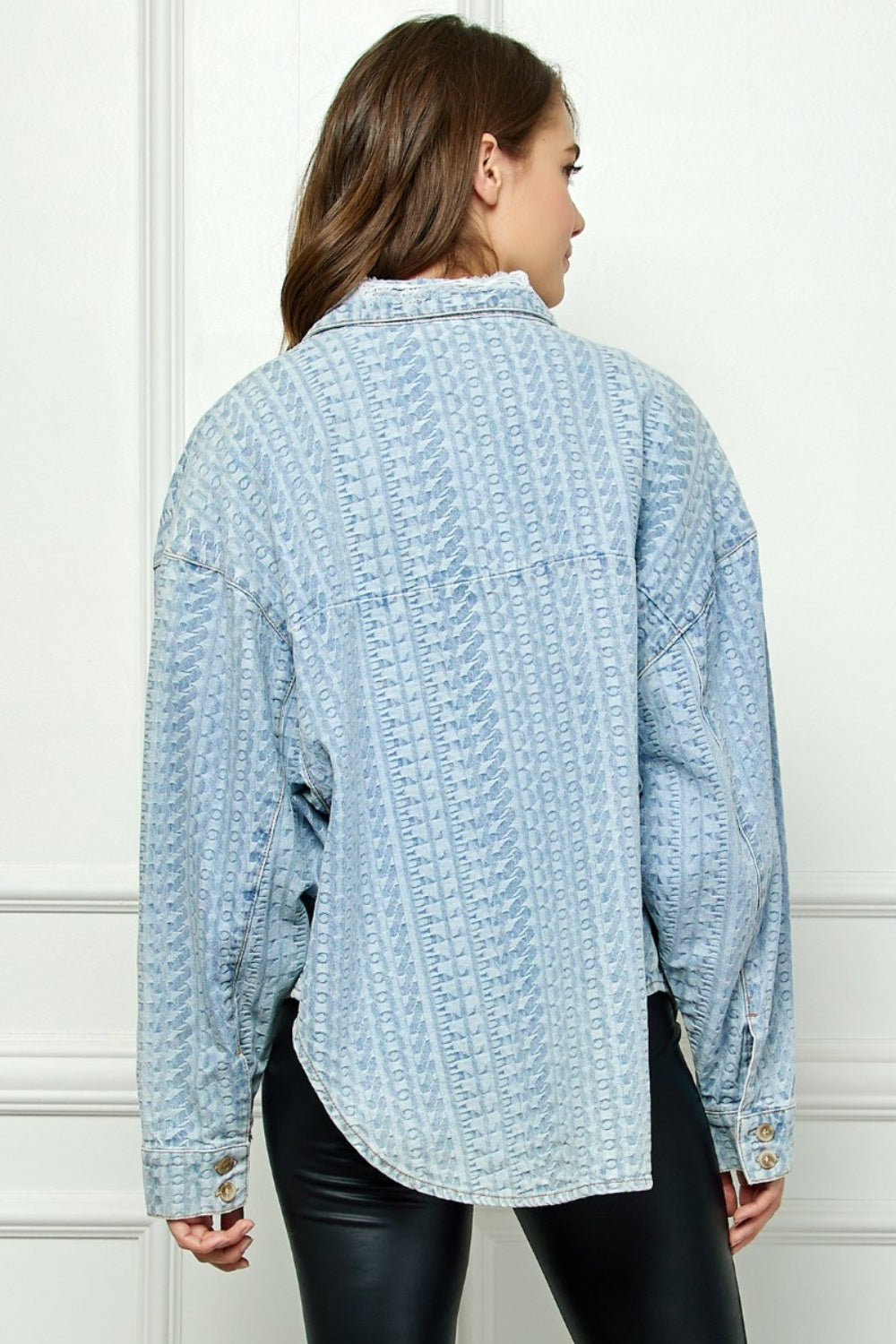 Stilla | Button Up Dropped Shoulder Denim Top