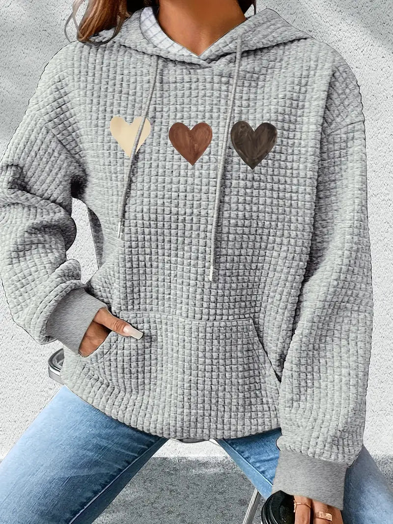 Stilla | Sweatshirt Med Hætte I Hjertet Tryk