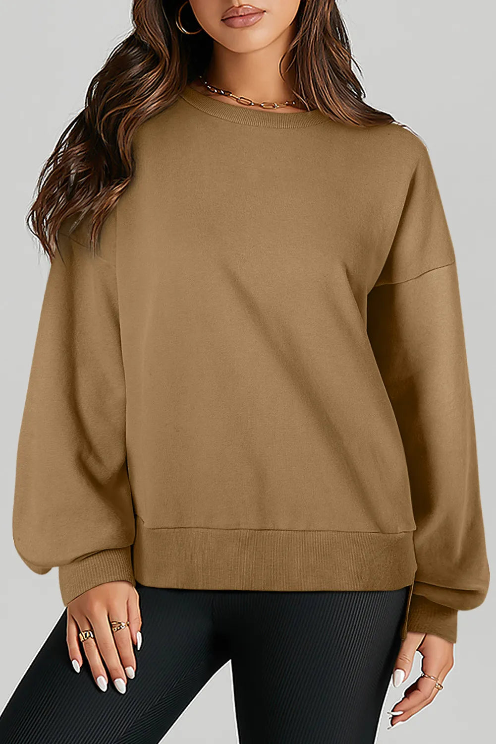 Stilla | Sweatshirt med lange ærmer og rund halsudskæring Oppe og Nede