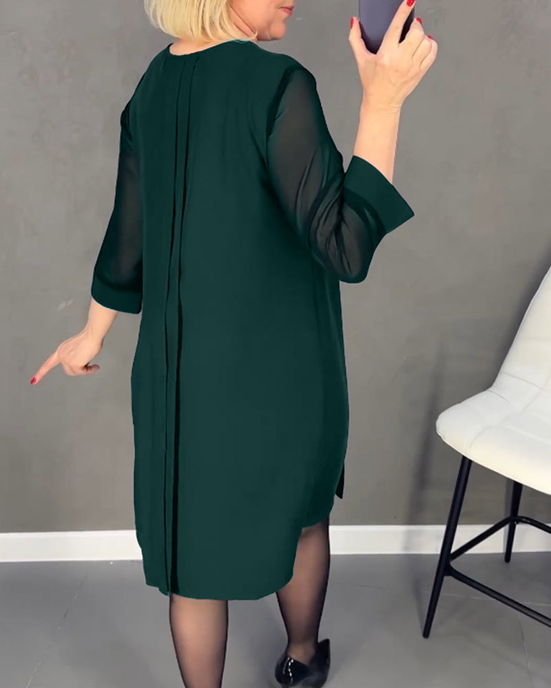 Stilla | Enkel Kjole Med Folds Og Mesh