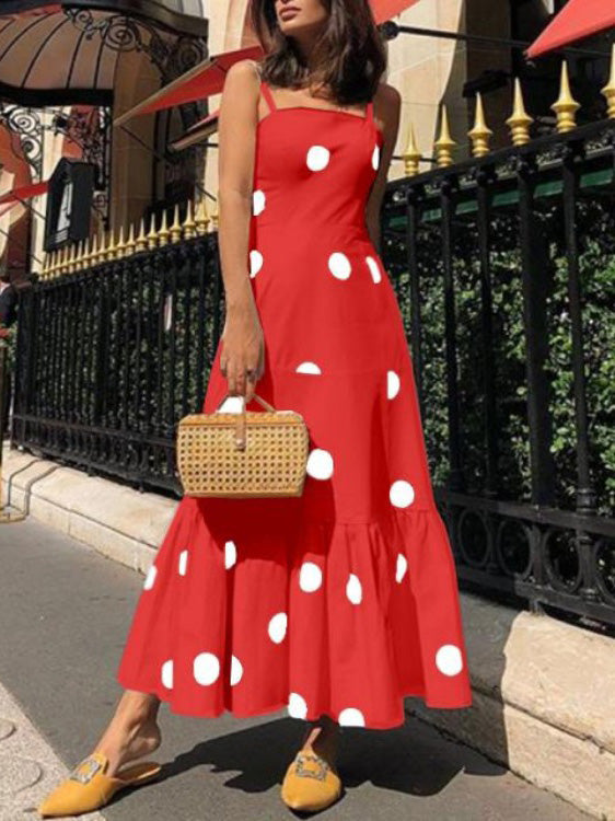 Stilla | Kvindernes Kjoler Sling Polka Dot Print Uden Ærmer Kjole