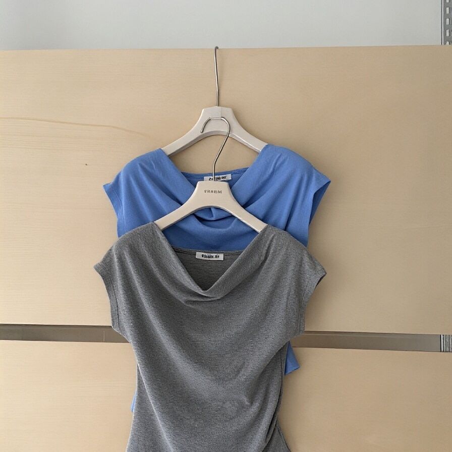 Dame kortærmet T-shirt med rynker slim fit