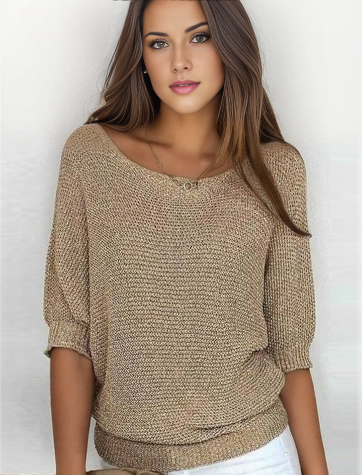 Stilla | Elegant damebluse med vid rund hals