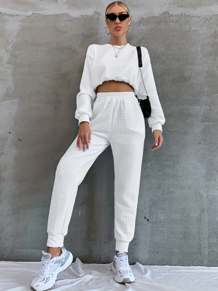 Stilla | Sweat- og struktureret cropped-bukser til damer